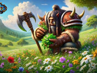 WoW Classic Orc Krieger sammelt Kräuter