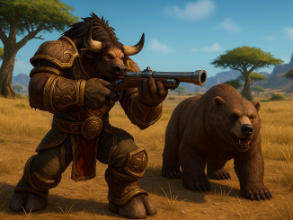 WoW Classic Tauren Jäger mit einem Bär als Pet